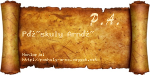 Páskuly Arnó névjegykártya